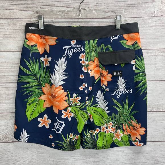 Hurley x 47 MLB Phantom Detroit Tigers Swim Shorts Trunks Mens Size 29 - Picture 4 of 6